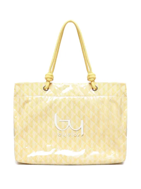 byblos jacquard logo rope-handle bag