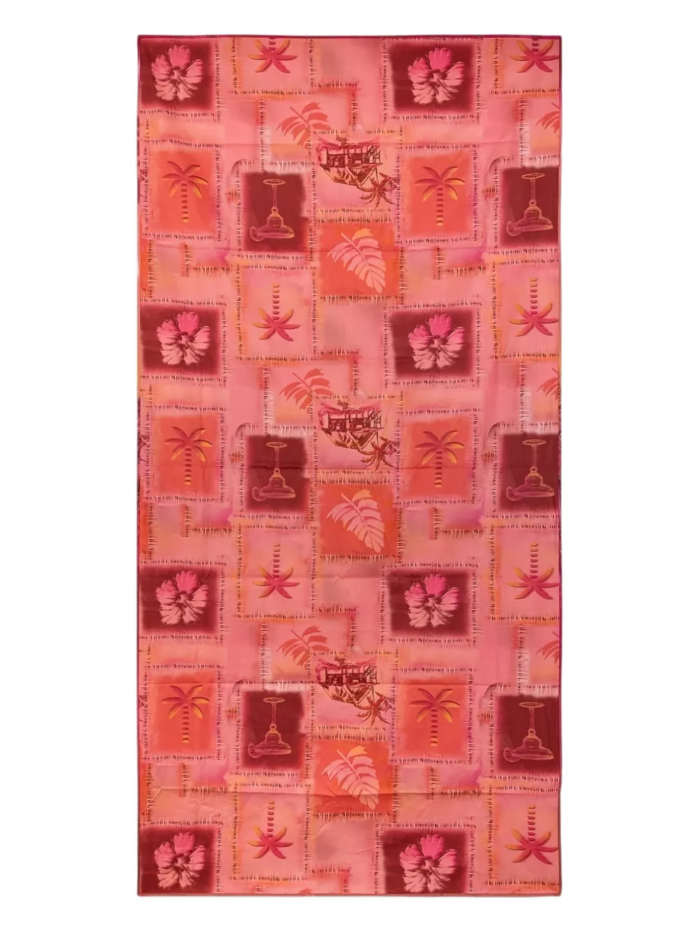 F**k Woman Hibiscus Palm-tree Beach Towel In Red