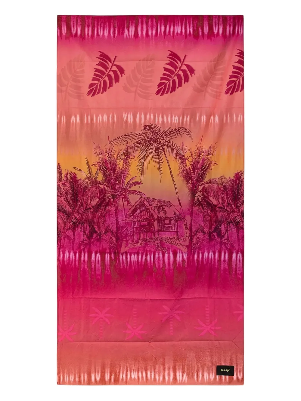 F**k Woman Hibiscus Palm-tree Beach Towel In Red