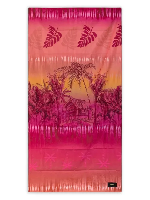 f**k  hibiscus palm-tree beach towel