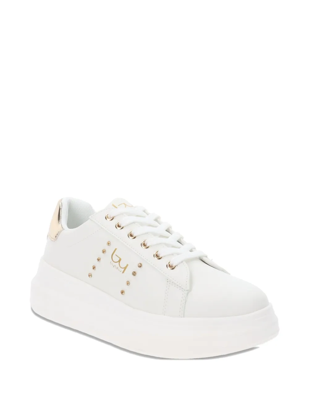 Byblos Platform Lace-up Sneakers In White