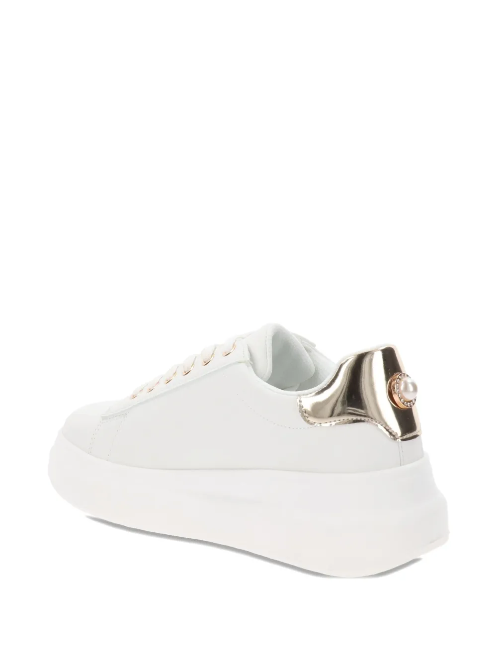 Byblos Platform Lace-up Sneakers In White