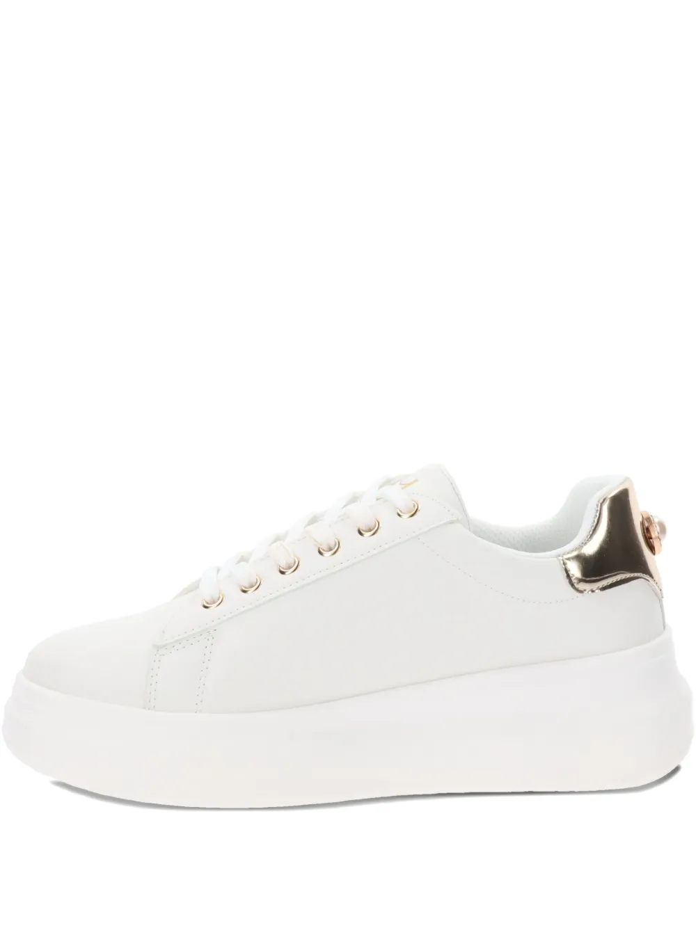 Byblos Platform Lace-up Sneakers In White