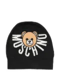 Moschino Kids teddy-embellishment beanie - Black