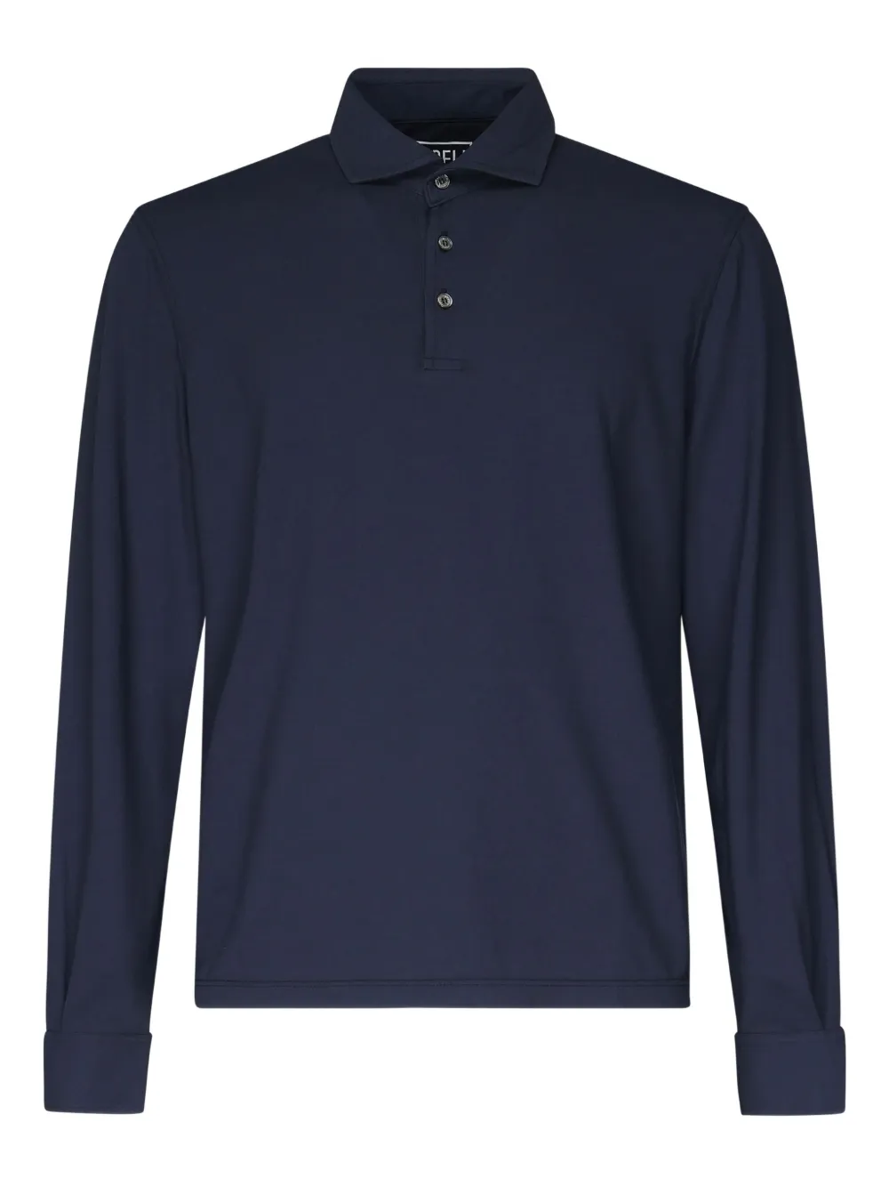 Fedeli mother-of-pearl button long-sleeve polo shirt - Blu