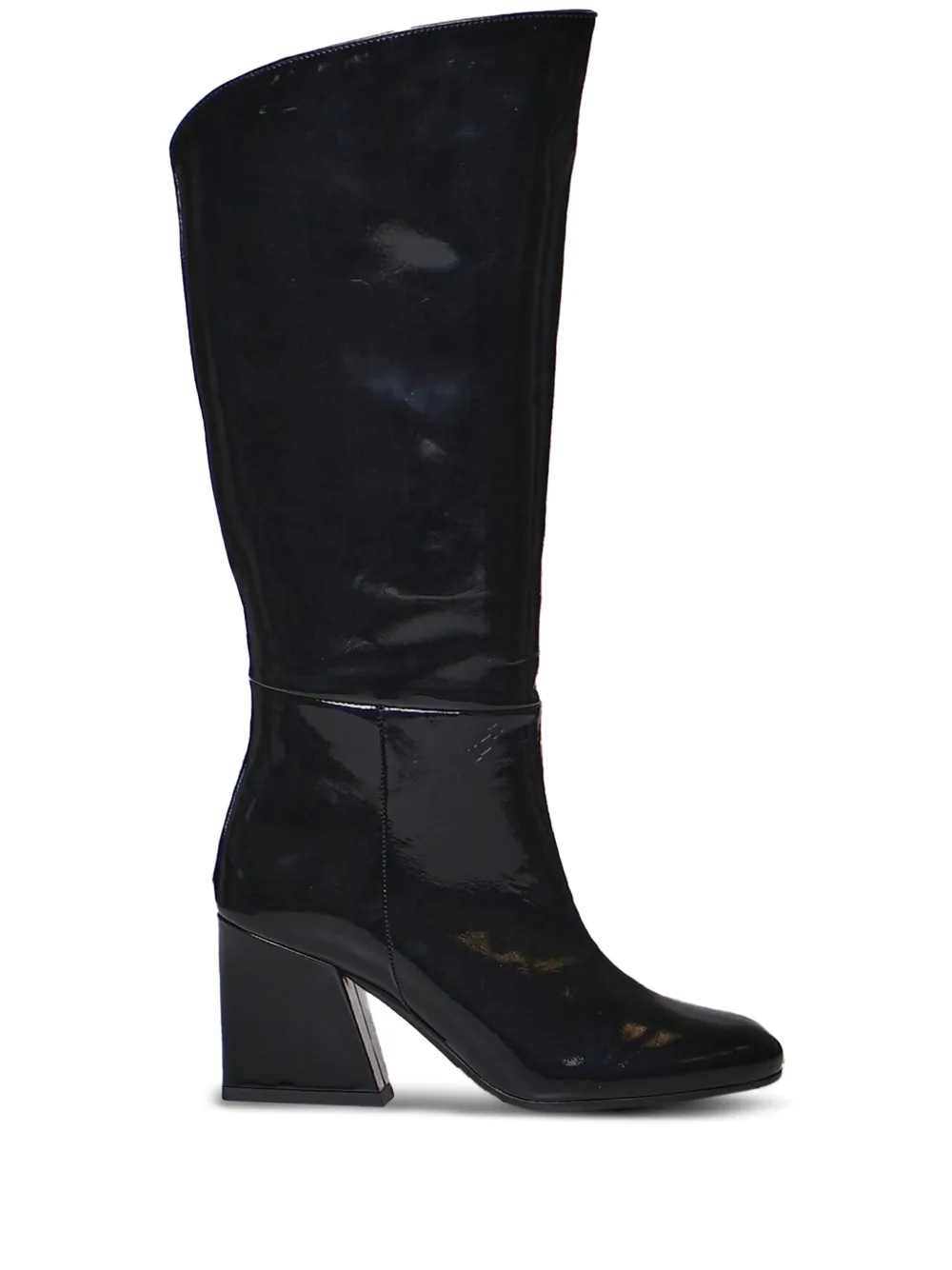 Marc Ellis leather block-heel knee-high boots Black