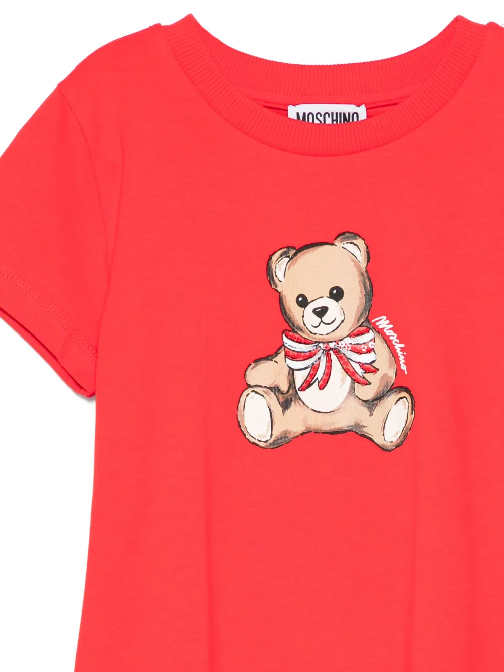 Moschino Kids bear-print T-shirt Rood