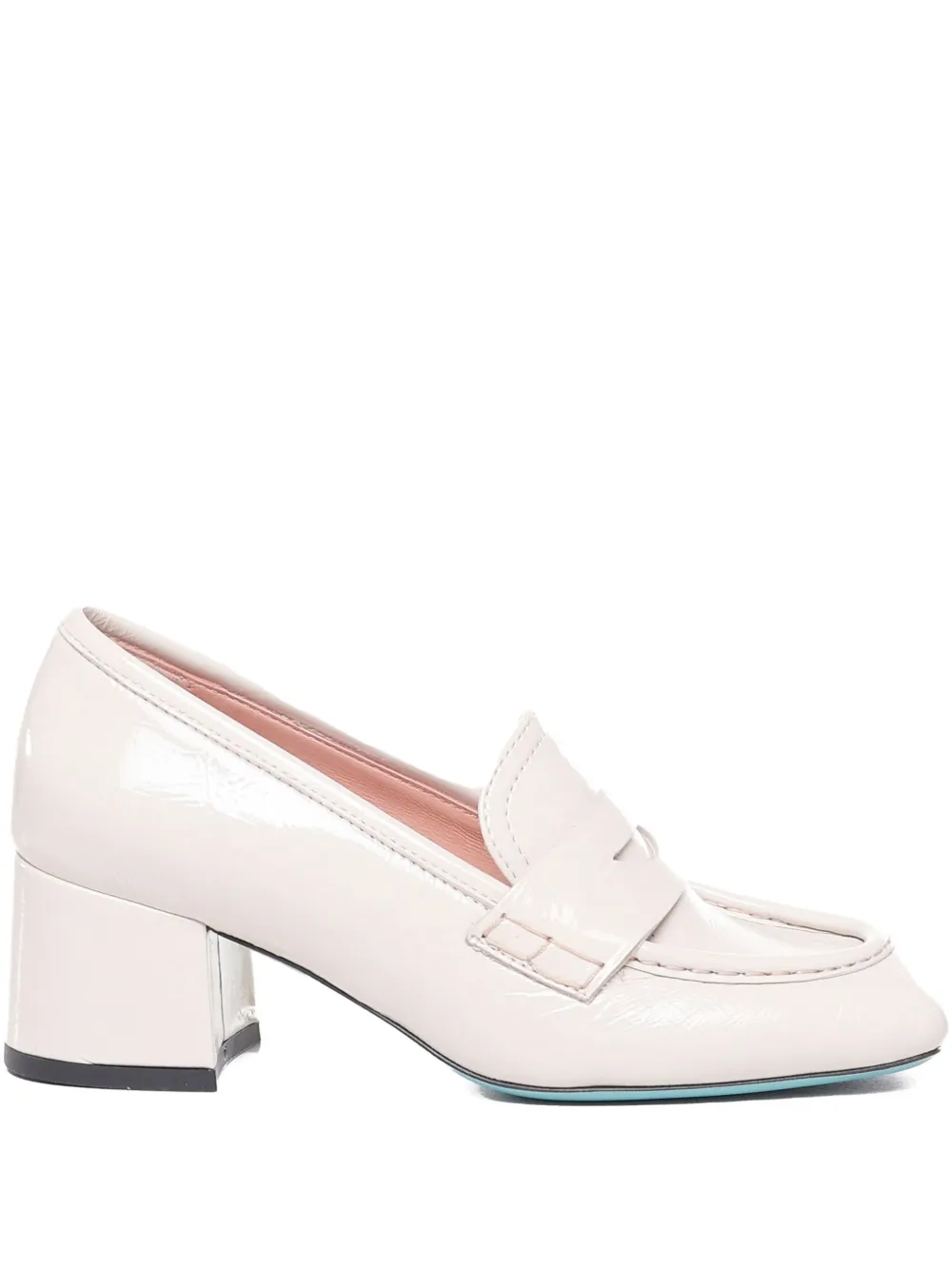 Fratelli Russo leather block-heel loafers Neutrals