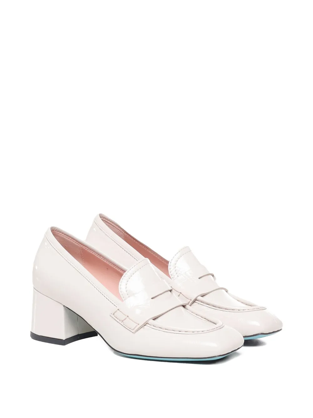 Fratelli Russo leather block-heel loafers Neutrals