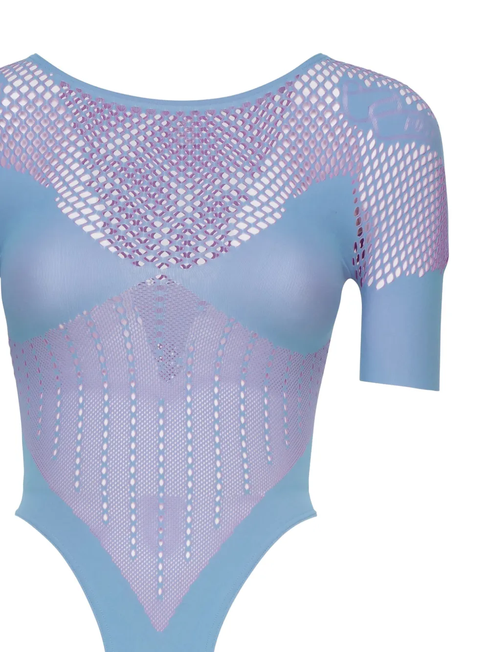 POSTER GIRL mesh-panel bodysuit Paars