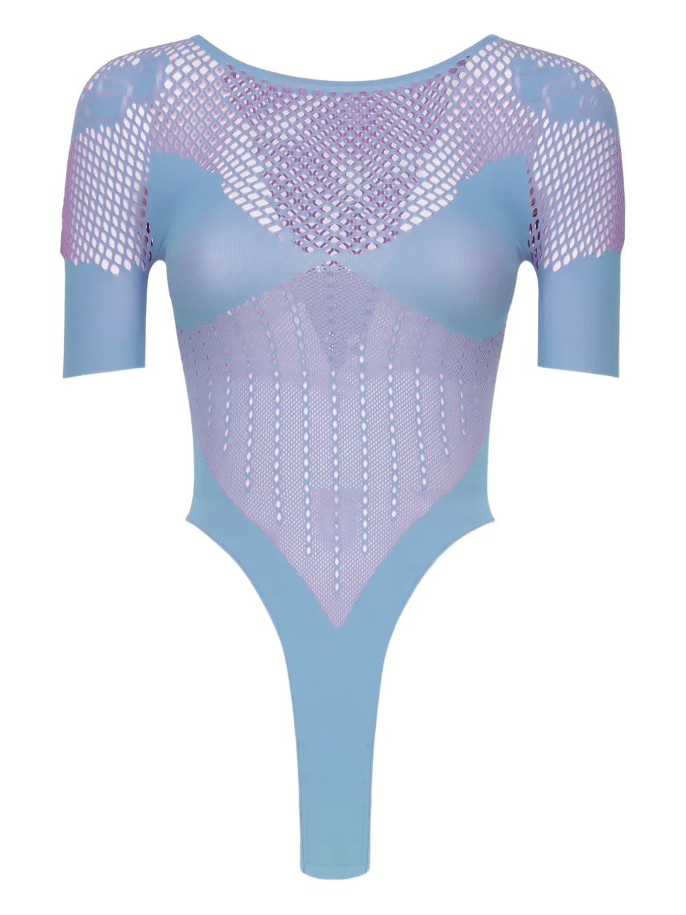 POSTER GIRL mesh-panel bodysuit Paars