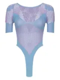 POSTER GIRL mesh-panel bodysuit - Purple