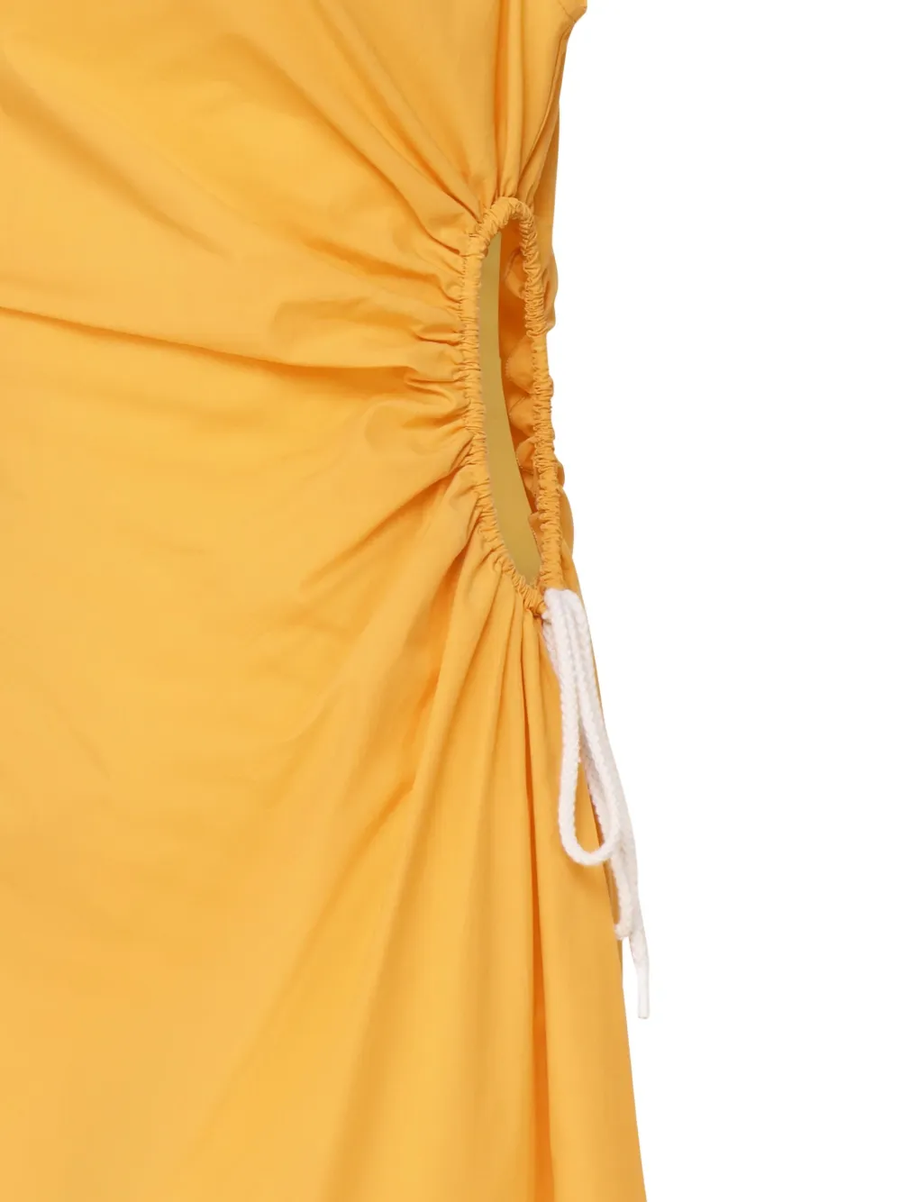 Ottod'Ame Midi-jurk met trekkoord en patchdetail Geel