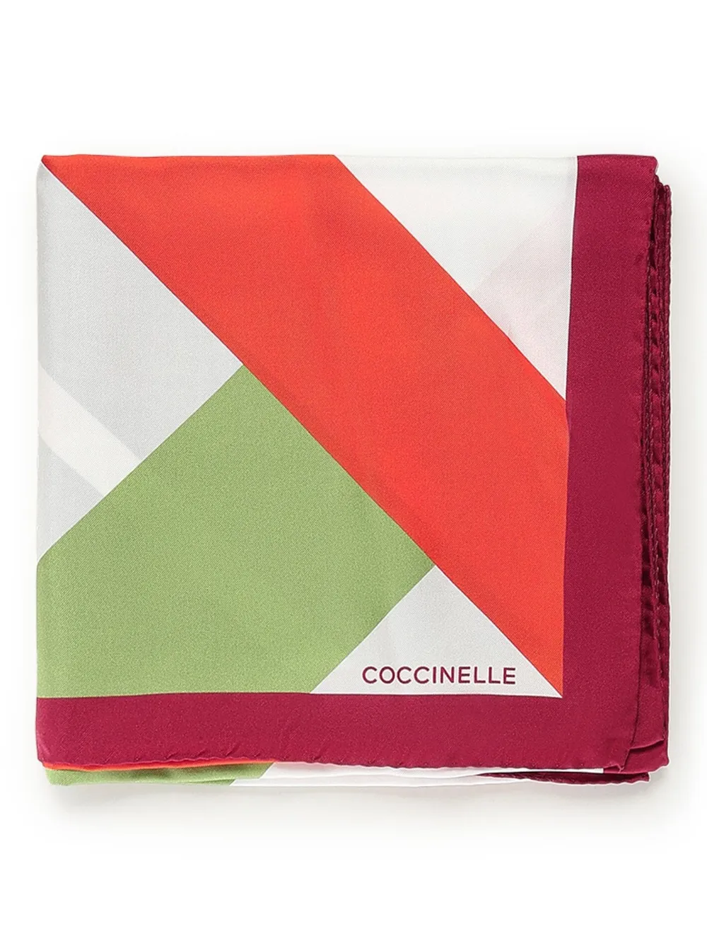 Coccinelle geometric-pattern silk scarf Rood