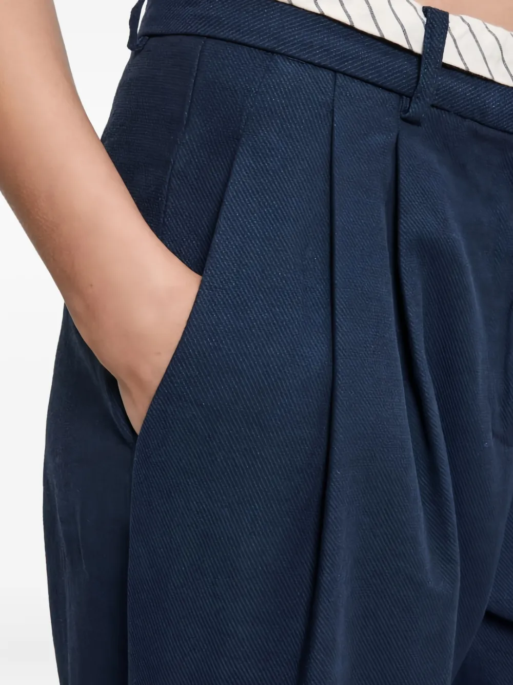Ottod'Ame Broek met geplooide zak Blauw