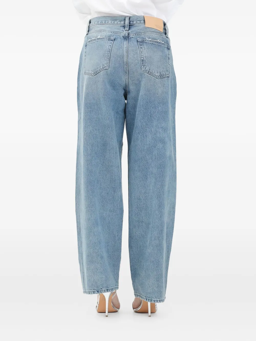 VICOLO embroidered cut-out jeans - Blauw