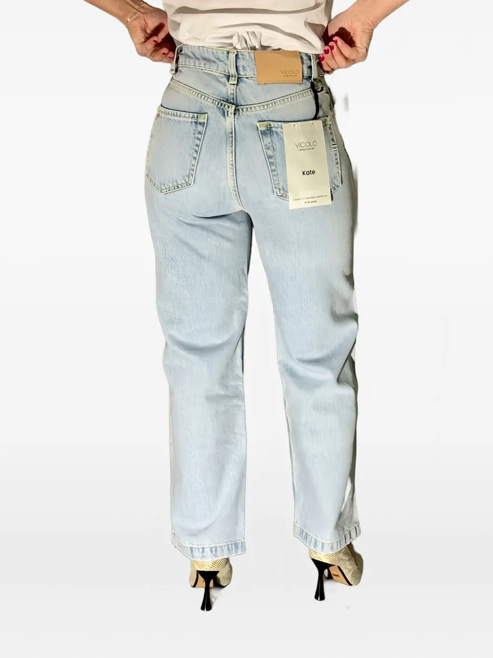 VICOLO logo-patch jeans - Blauw