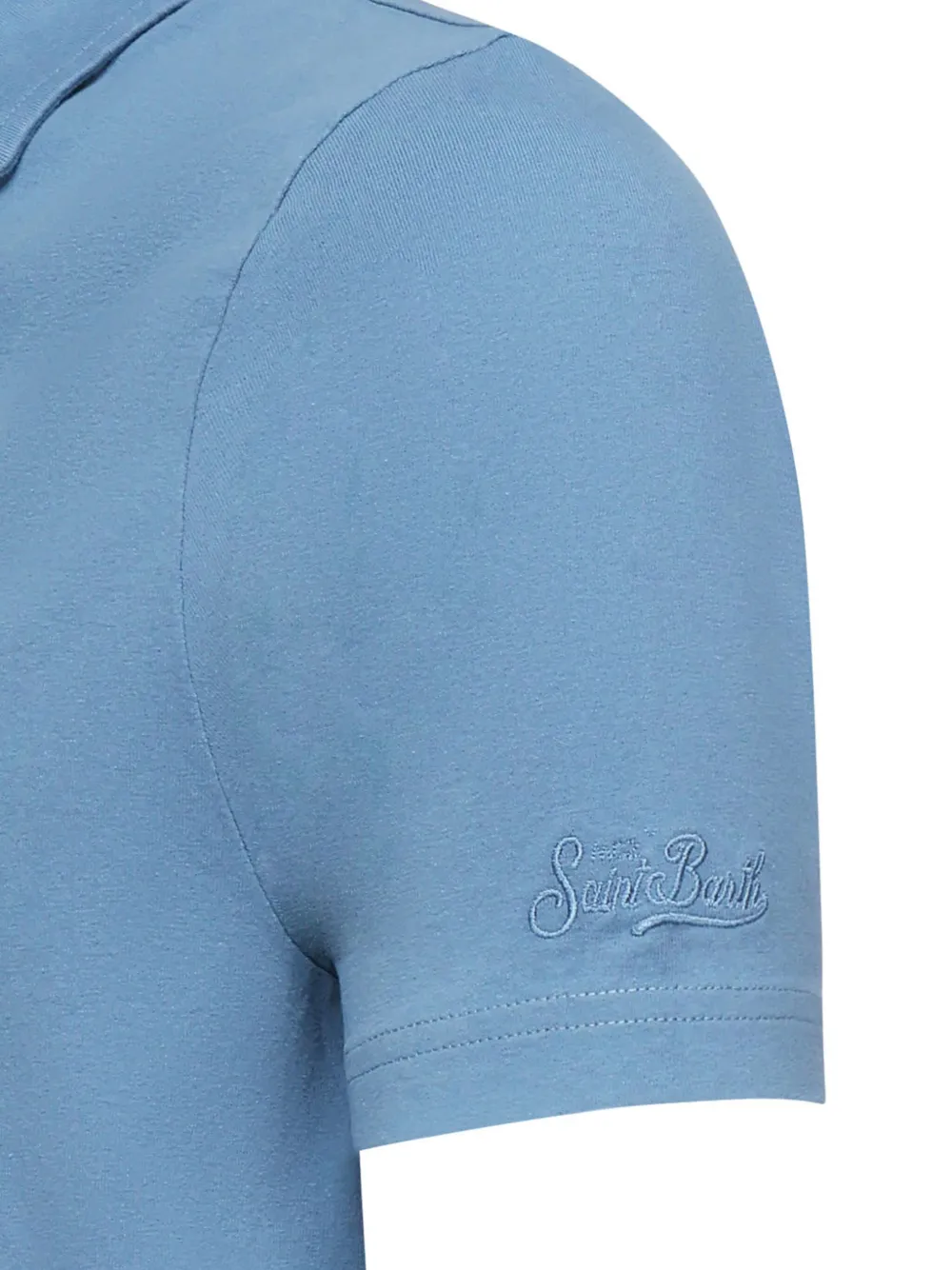 MC2 Saint Barth embroidered-sleeve polo shirt Blauw