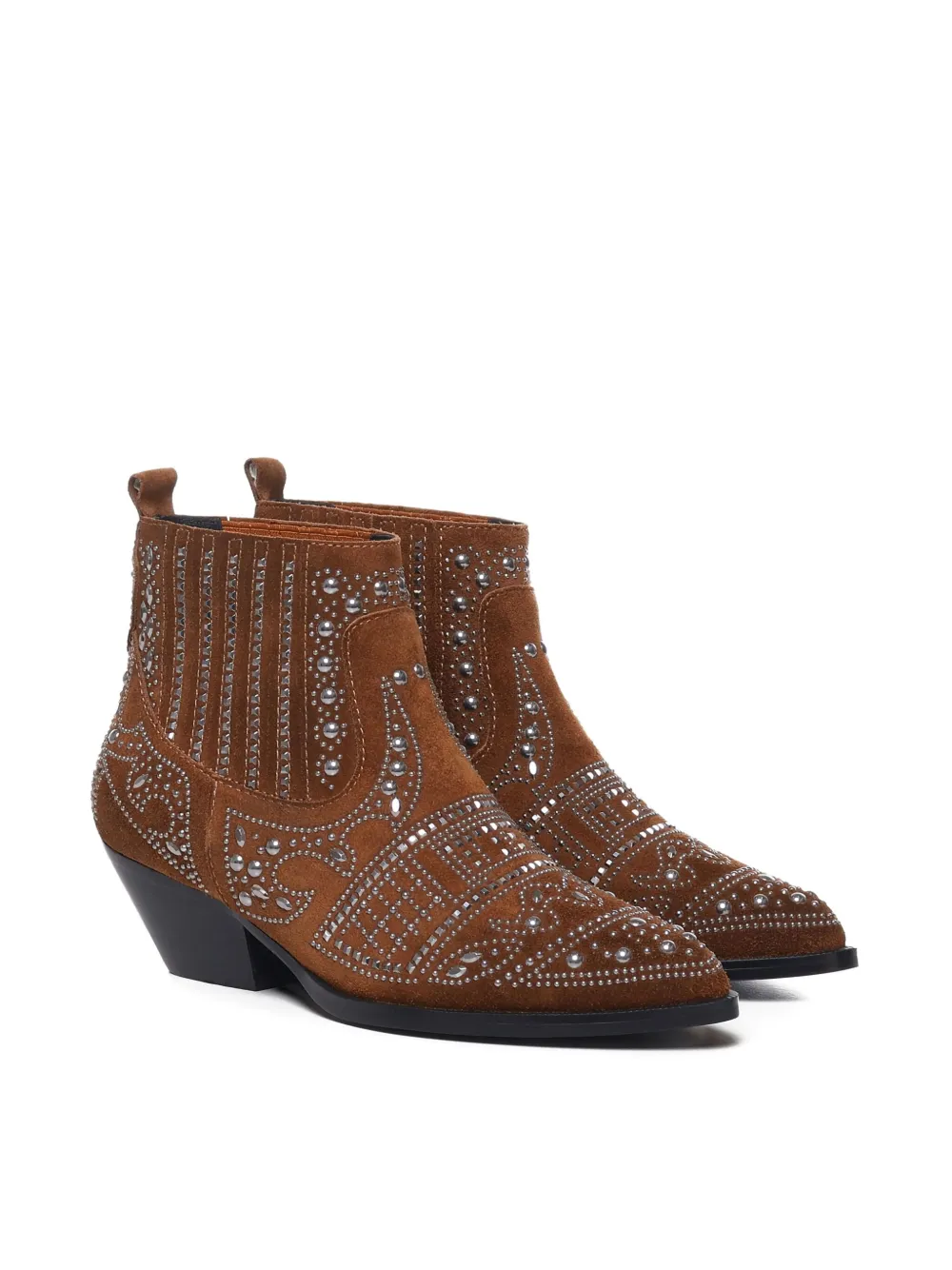 Bibi Lou studded suede ankle boots Brown