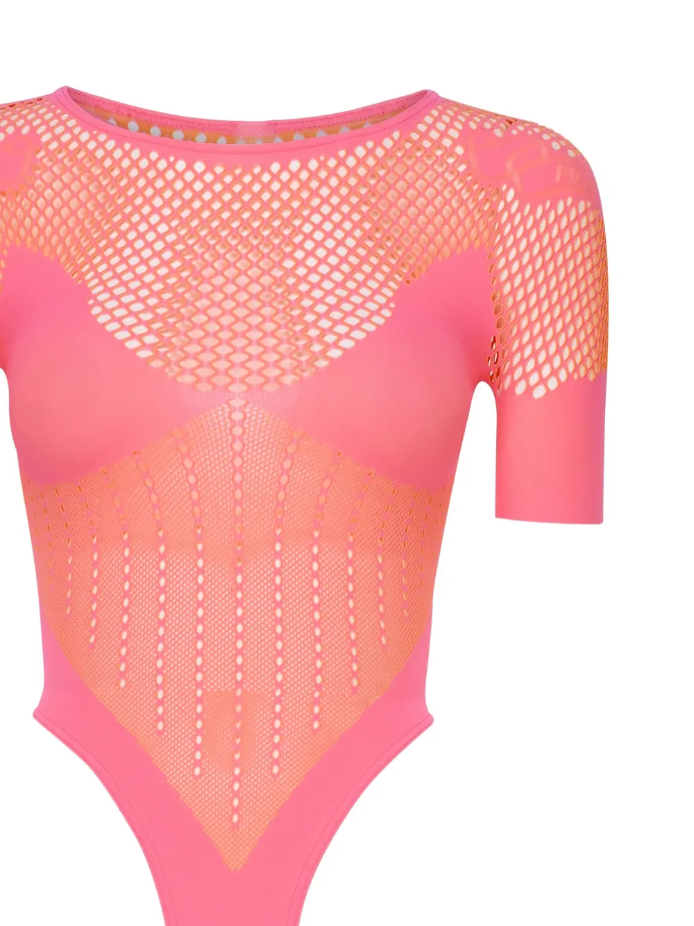 Poster Girl Mesh-panel Bodysuit In Pink