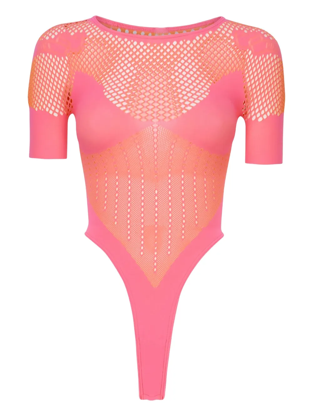 POSTER GIRL mesh-panel bodysuit | Pink | Image 1