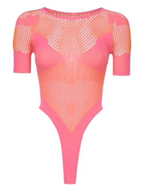 POSTER GIRL mesh-panel bodysuit