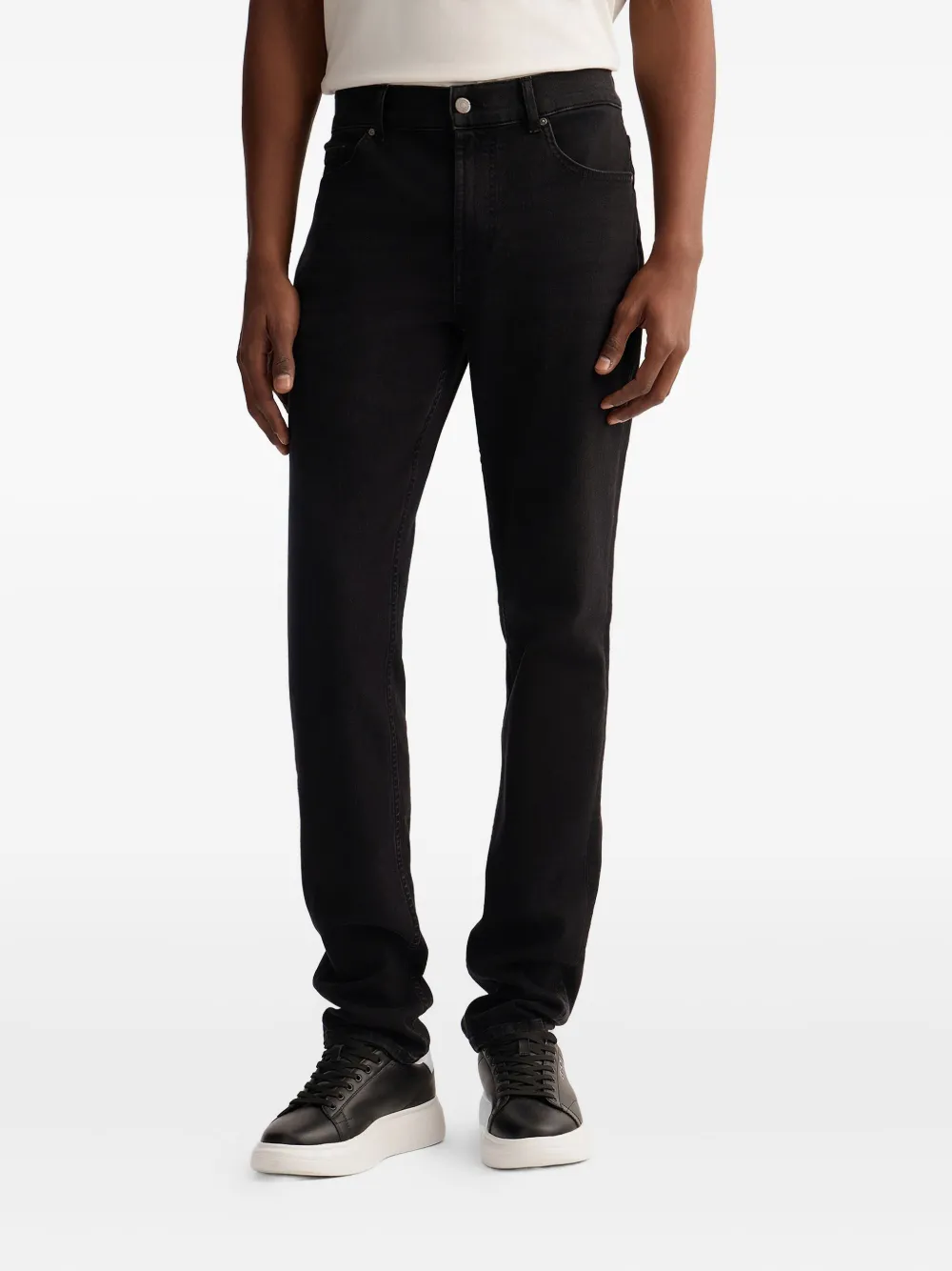 LIU JO logo-plaque straight-leg jeans Zwart