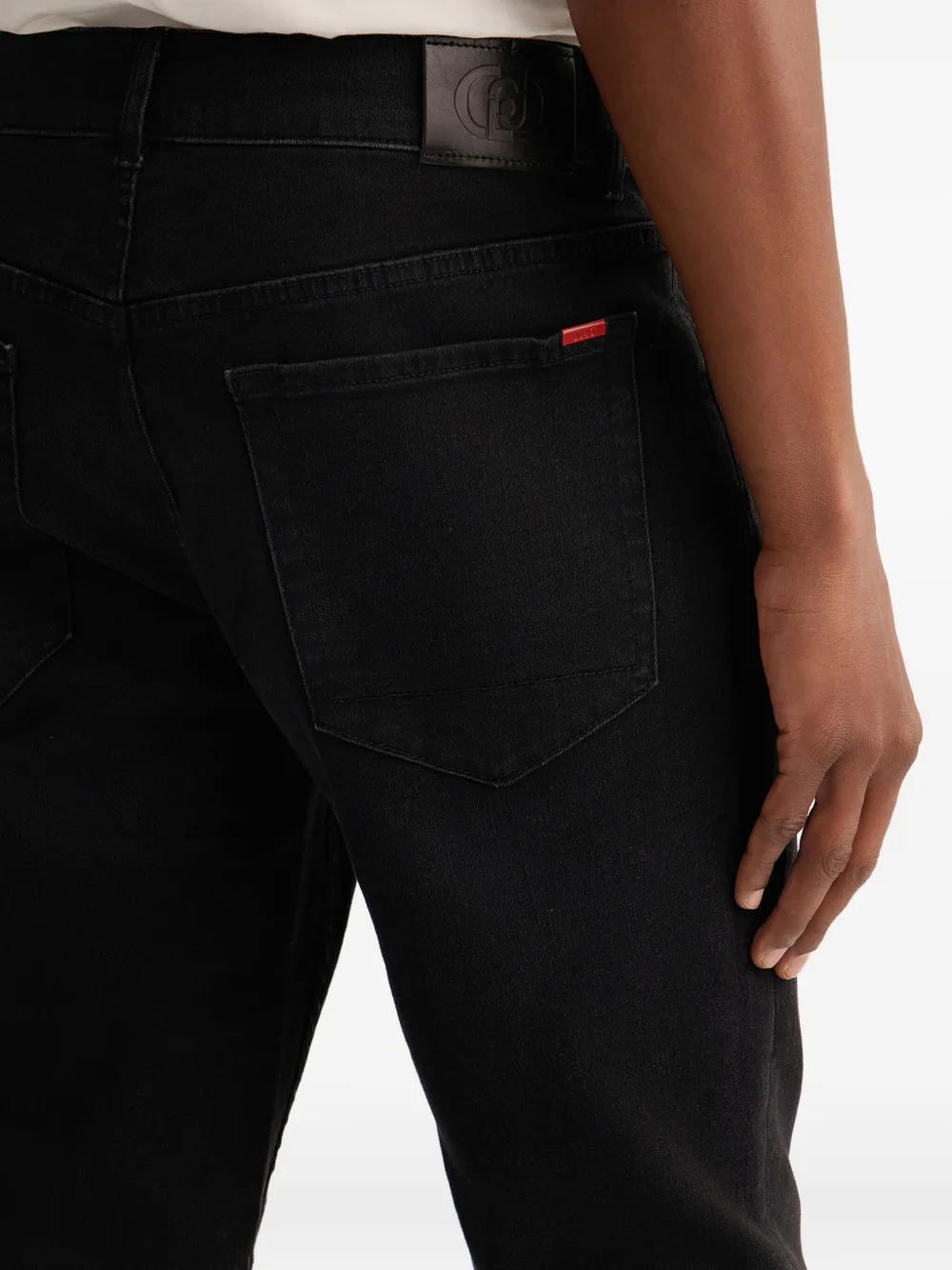 LIU JO logo-plaque straight-leg jeans Zwart