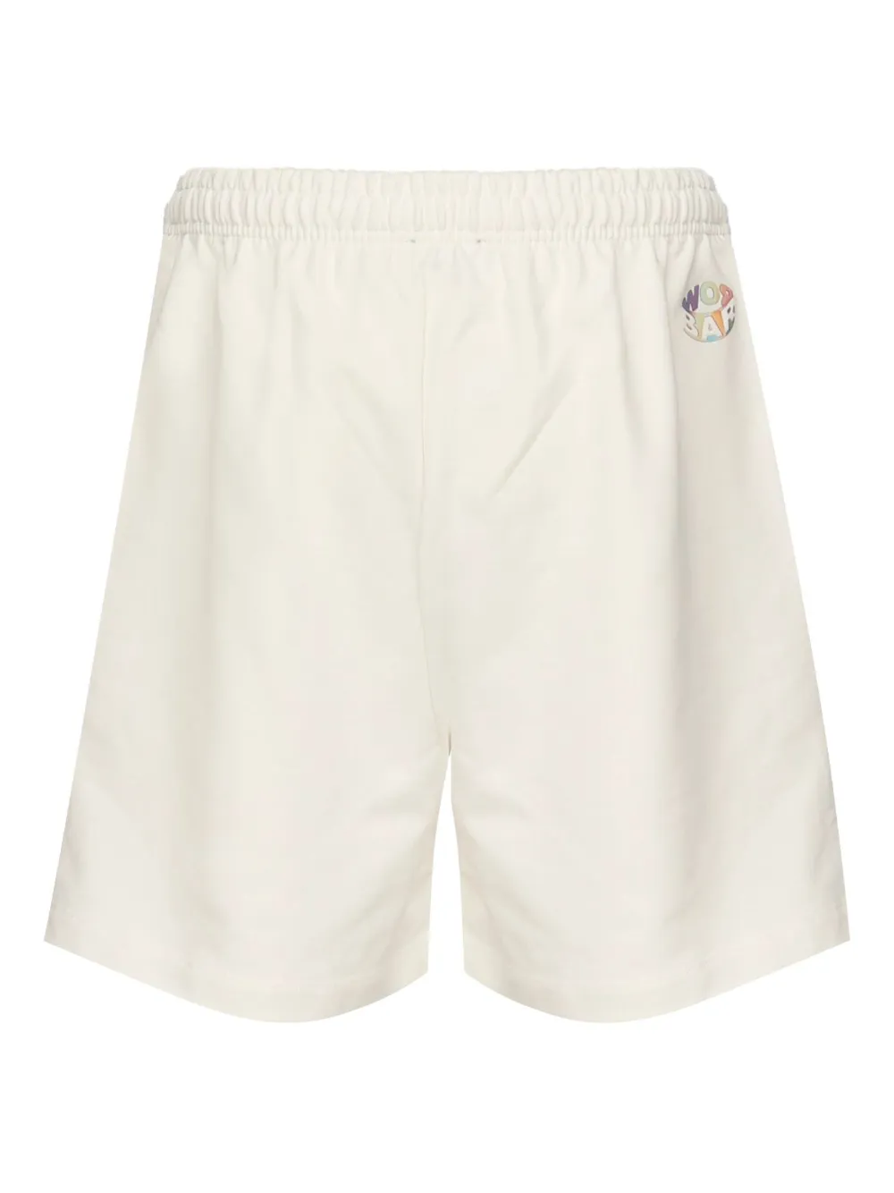 BARROW Shorts met elastische taille en logoprint Wit