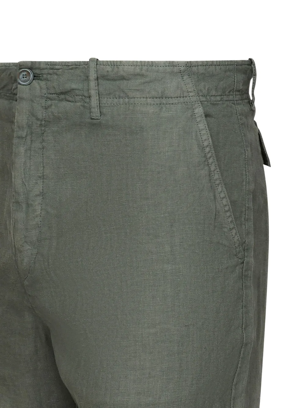 Fedeli Linnen shorts met blaaszak Groen