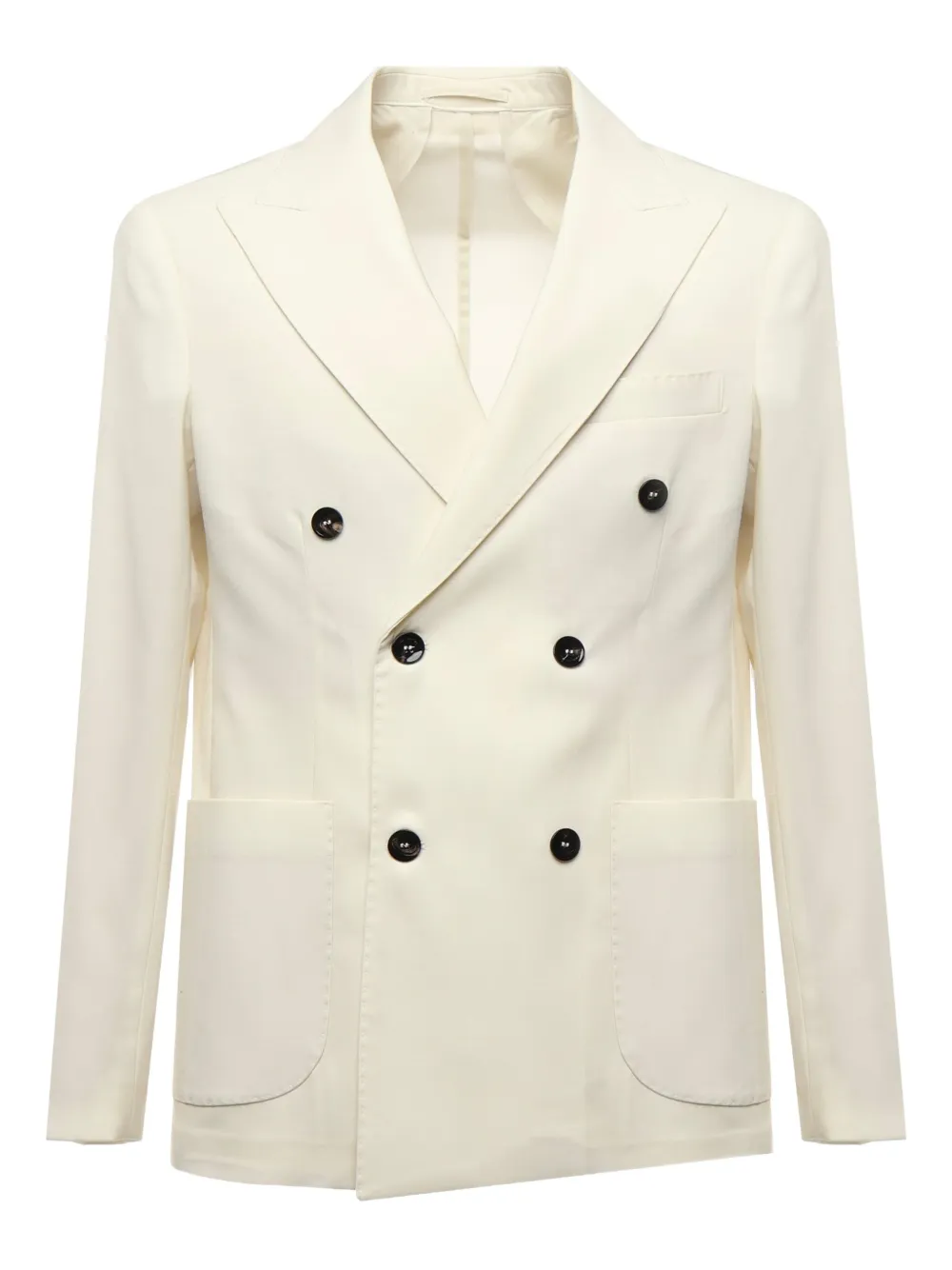 michael coal double-breasted buttoned-cuff jacket | White | Image 1