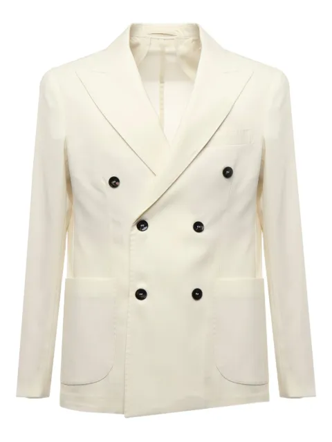 michael coal double-breasted buttoned-cuff jacket