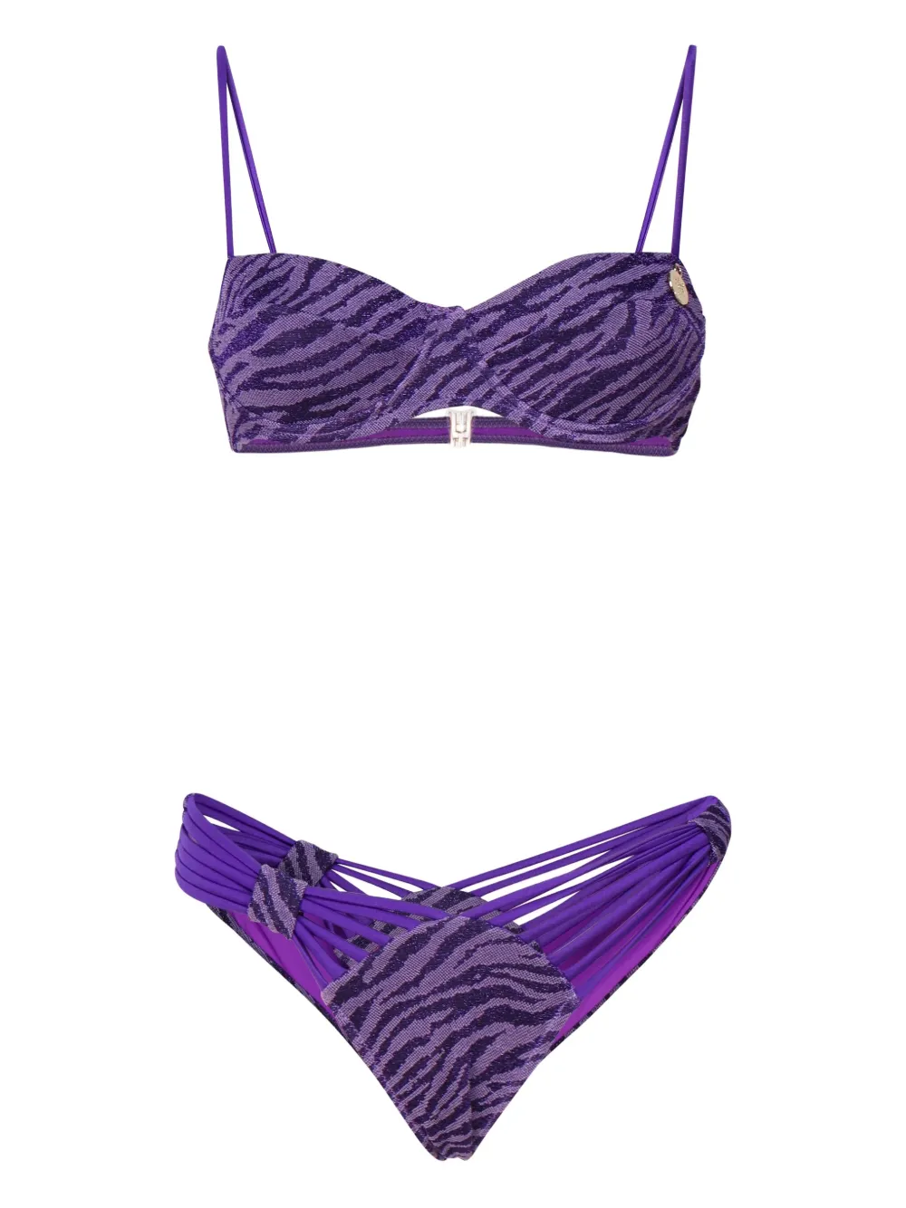 4GIVENESS KIDS zebra-print bikini - パープル 4GIVENESS KIDS zebra-print bikini - パープル