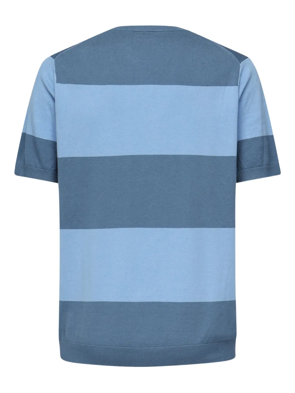 Sun68 Gestreept katoenen T-shirt Blauw