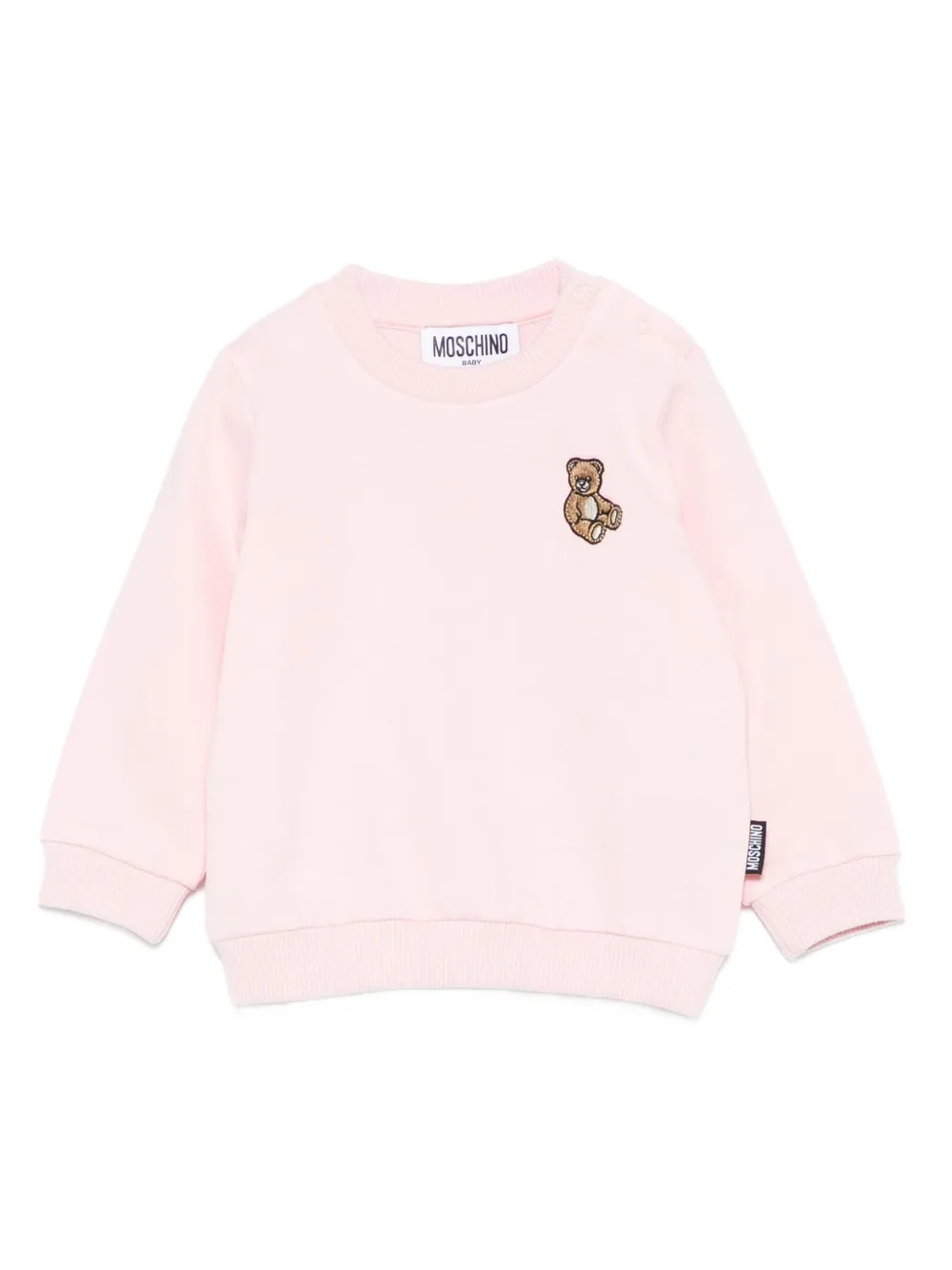 Moschino Kids Teddy Bear-embroidered sweatshirt Roze