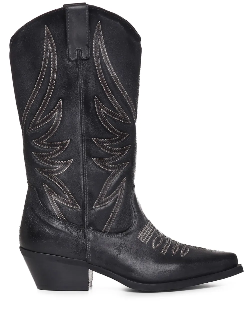 Metisse Leren cowboylaarzen Zwart