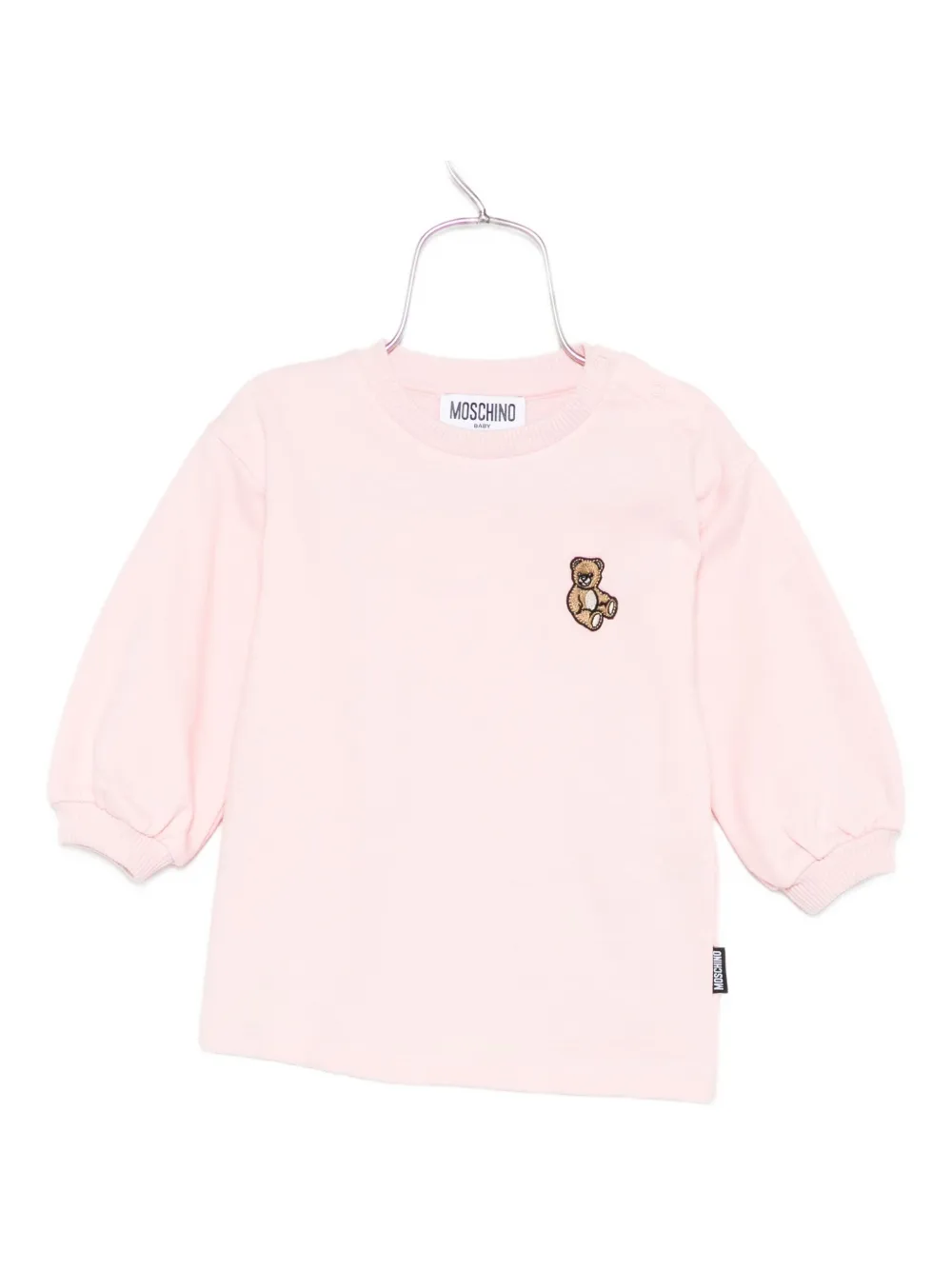 Moschino Kids bear-embroidered sweatshirt Roze