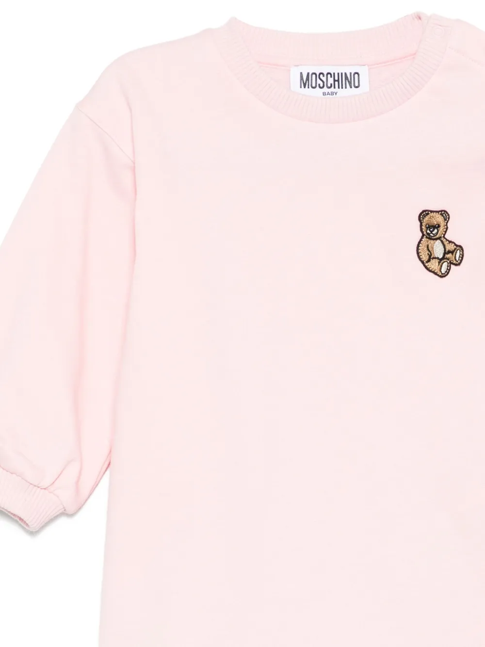 Moschino Kids bear-embroidered sweatshirt Roze