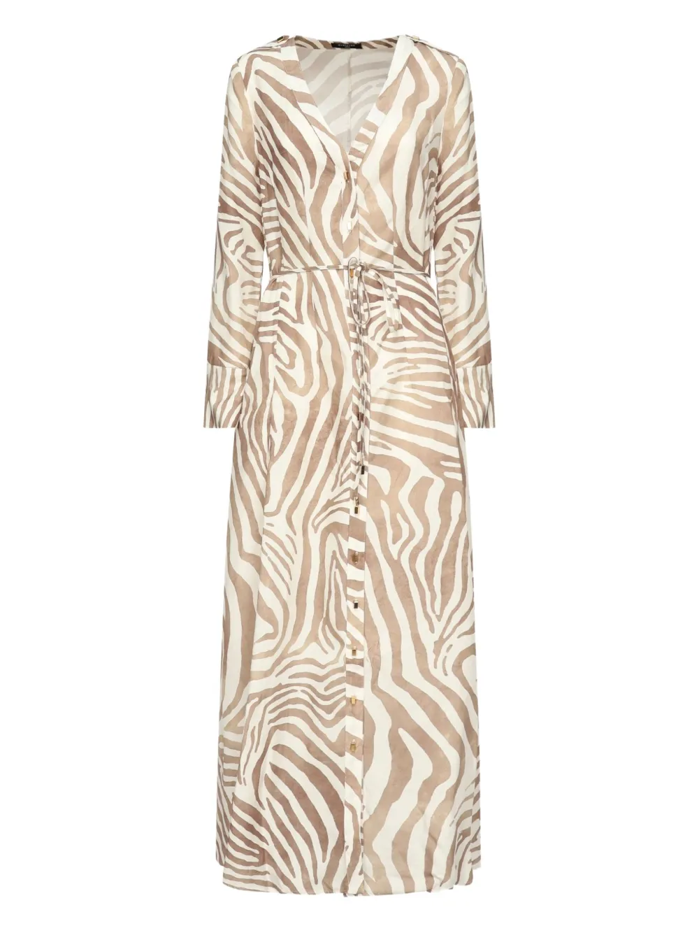 Marciano maxi zebra-print button-front dress | Neutrals | Image 1