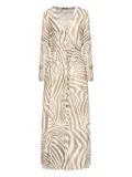 Marciano maxi zebra-print button-front dress - Neutrals