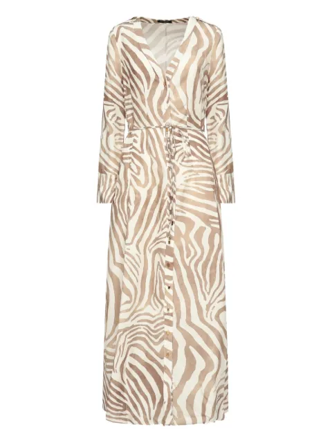 Marciano maxi zebra-print button-front dress