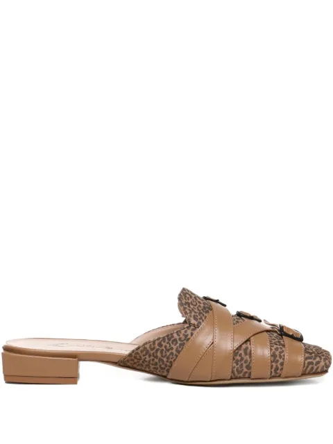 ALCHIMIA buckle-detail leopard-print mules