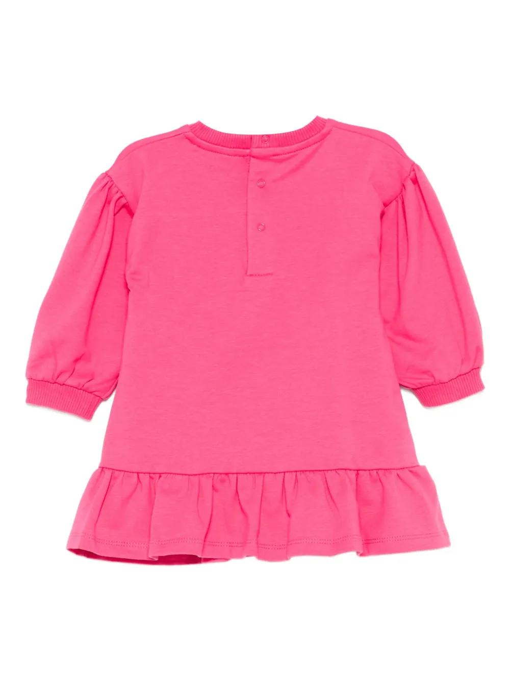 Moschino Kids teddy-print ruffled dress Roze