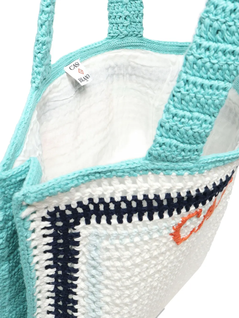 Casablanca Shopper met gehaakt detail Wit