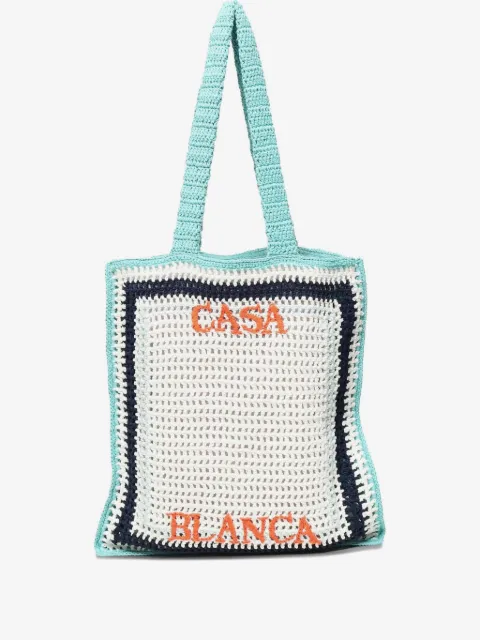 Casablanca crochet-detail tote bag