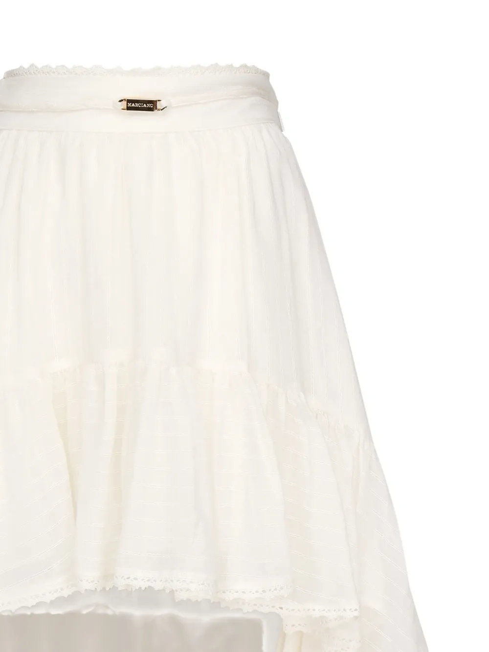 Marciano Ruffled High-low Skirt In White
