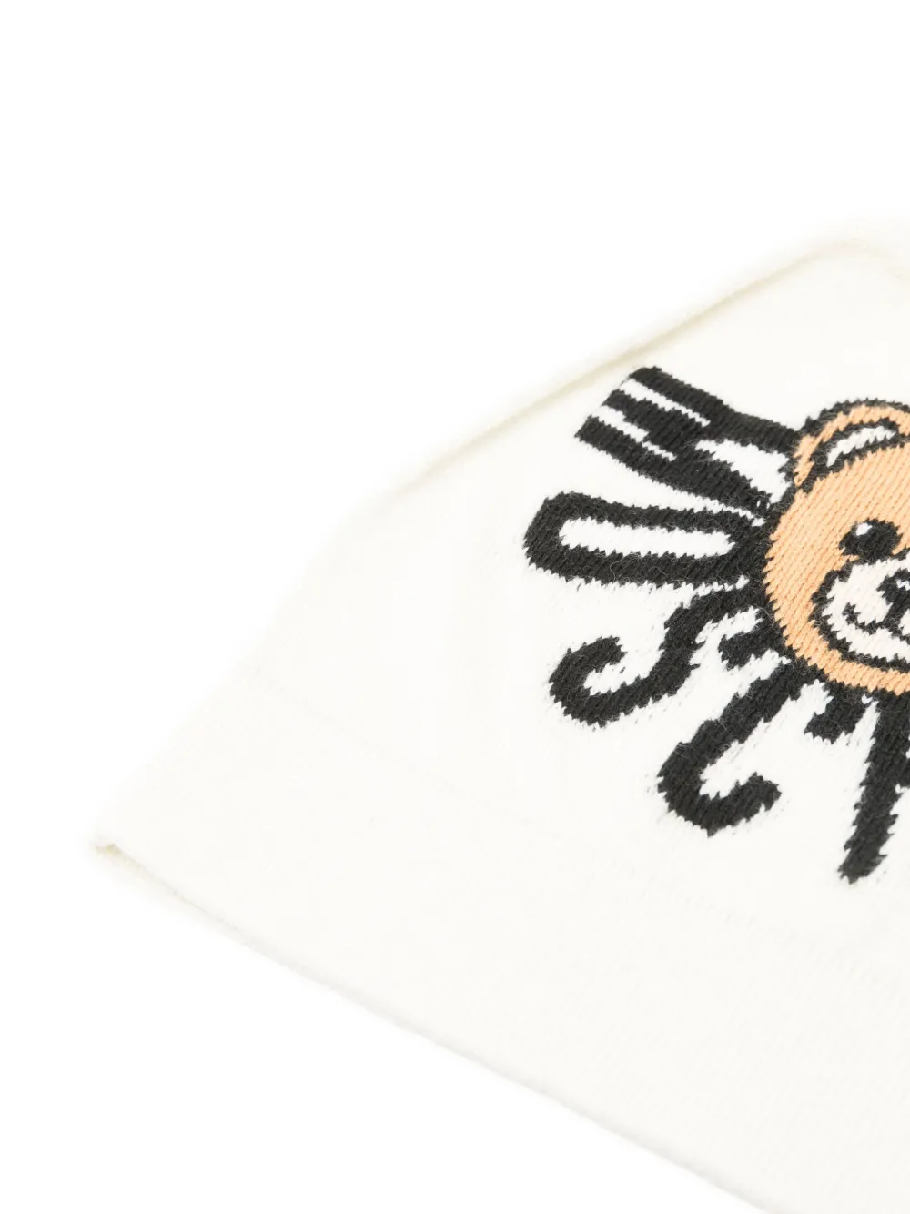 Moschino Kids teddy-embellishment beanie Wit
