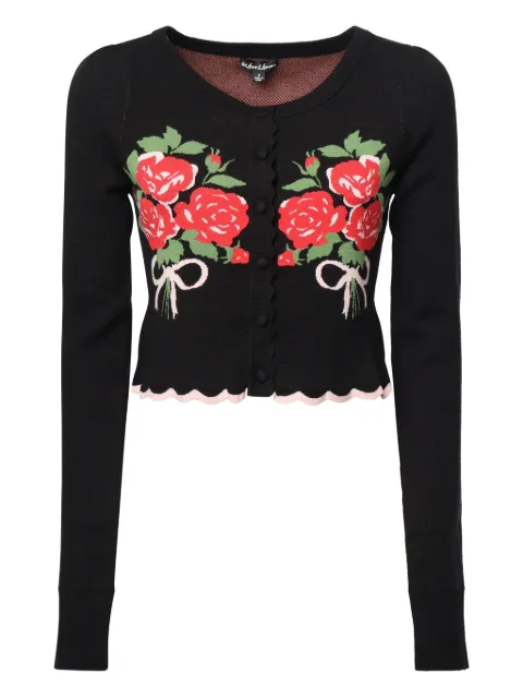For Love And Lemons roses-detailling scallop-hem cardigan