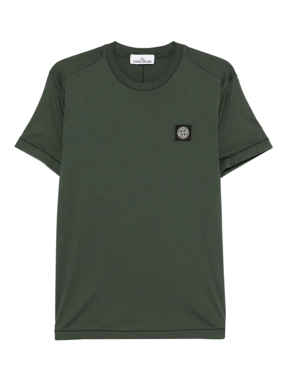 Stone Island logo-patch cotton T-shirt Groen