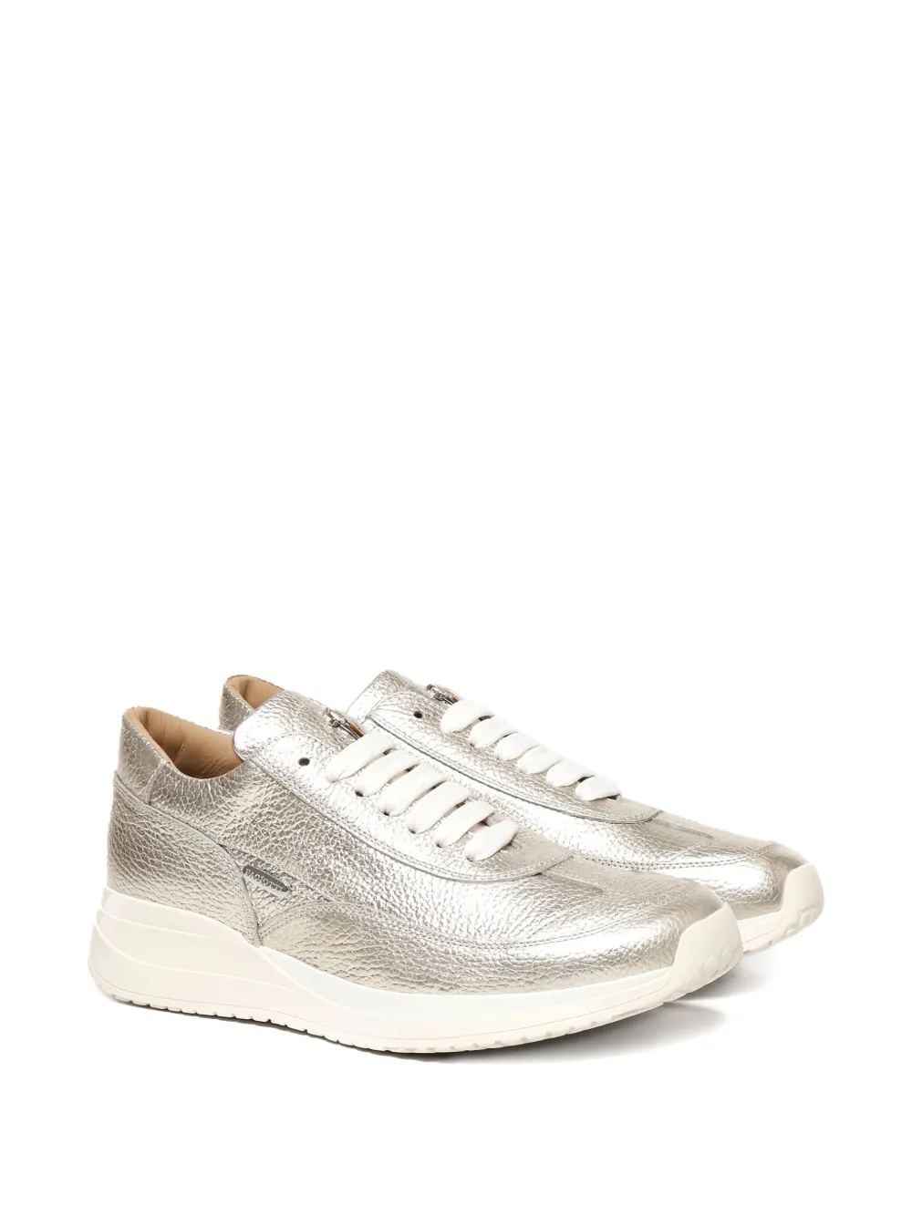 Cesare Paciotti Story lace-up leather sneakers Silver